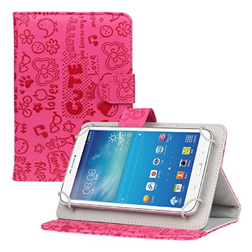 MChoice for 7 inch Android Tablet New Universal Leather Flip Stand Case Cover (Hot Pink)