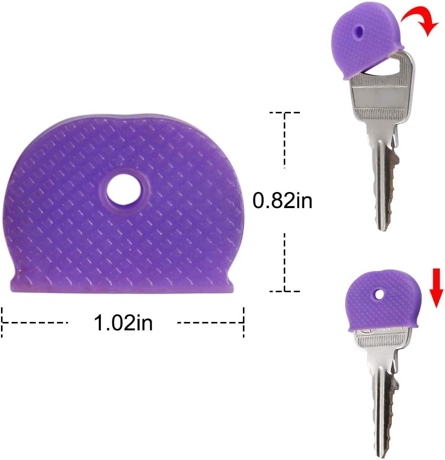 32PCS Key Caps Covers Tags, Key Cap Key Ring Combination Key Identifier Label ID Perfect Coding System to Identify Your Key in 2 Different Style 8 Assorted Colors