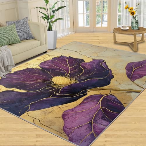 Tapete decorativo floral 3x4ft con base antideslizante