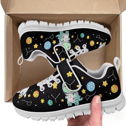 Little Kid Shoes for Boys & Girls Breathable Tennis Running Sneakers for Kids Cute Dinosaur Pattern White Sole2