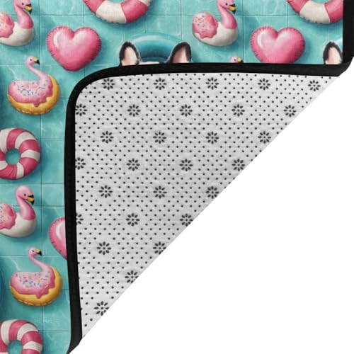 Tapis antidérapant lavable bouledogue français pour salon et chambre - 4