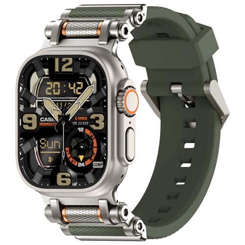 TAURI Silicone for Apple Watch Bands 44/45mm, Army Green by TAURI - Used condition - US$17.04