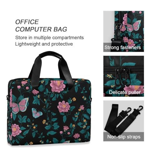 Maletín para laptop con diseño floral rosa 13-15.6 pulg miniatura 6