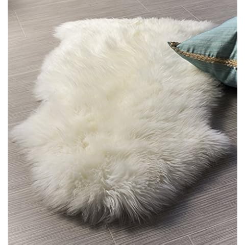 Super Area Rugs Genuine New Zealand Fluffy Sheepskin Rug Cover