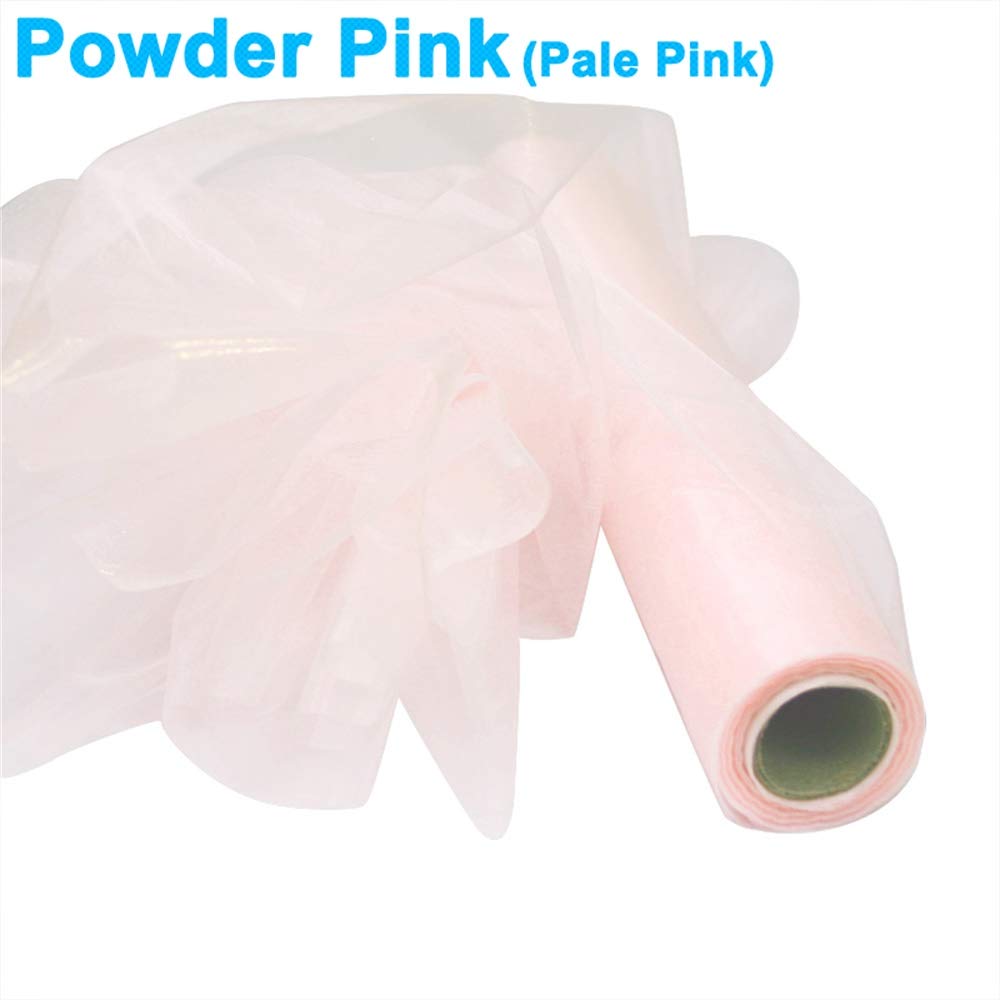 Time to Sparkle 2PCS 26M x 29cm Sheer Organza Roll Sash Fabric Table Runner Sashes Chair Cover Bows Swags Wedding Party (Powder Pink) - Image 4