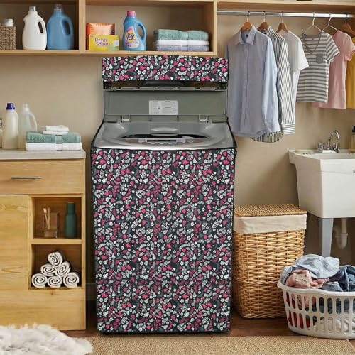 Image of Fully Automatic Top Load Washing Machine Cover for Samsung /IFB /LG /Godrej /Whirlpool /Bosch / 7 kg, 7.5 Kg (58 X 58 X 89 Cms),Waterproof & Dustproof Polyester, Flower Floral - FABKUM192