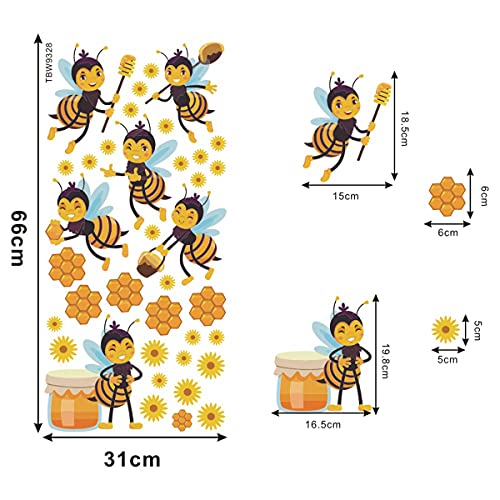 Bamsod adhesivos de pared flor colmena para habitación infantil miniatura 3