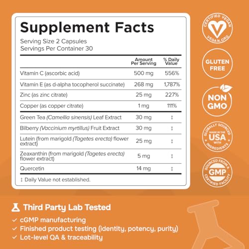 image for Pristene Macutene Protect Eye Vitamins for Areds 2 with Lutein and Zea
