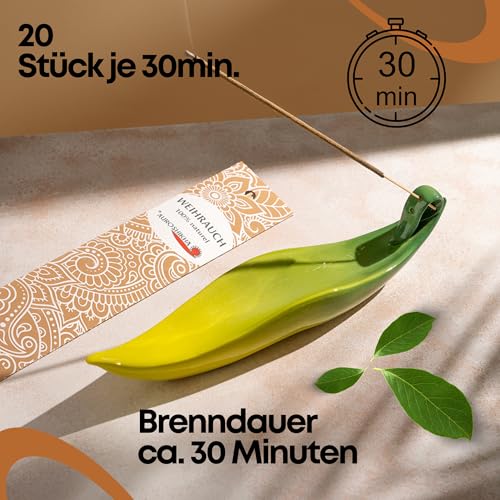 20 Stück – AUROSHIKHA Weihrauch – Natürliche indische Räucherstäbchen für Meditation & Entspannung