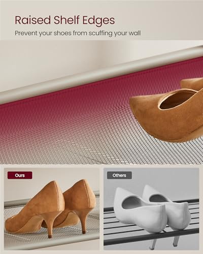 Image of VASAGLE Shoe Rack for Entryway, Freestanding, Adjustable, Industrial | 5-Tier Shoe Rack Organizer with Storage Shelves and Spacious Top, Cappuccino Beige and Oatmeal Beige ULBS038L01