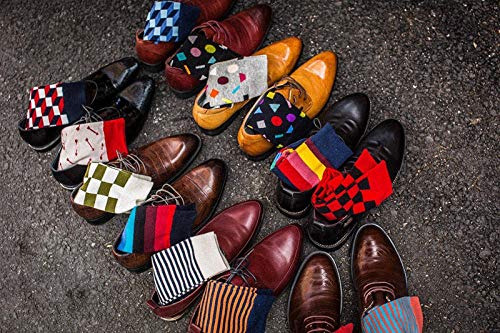 Comfortabel ademend comfort heren kalfsokken herfst en winter modellen gekamd katoen gestreepte business mannen lange buis katoenen sokken E modellen 3 paar - Afbeelding 6