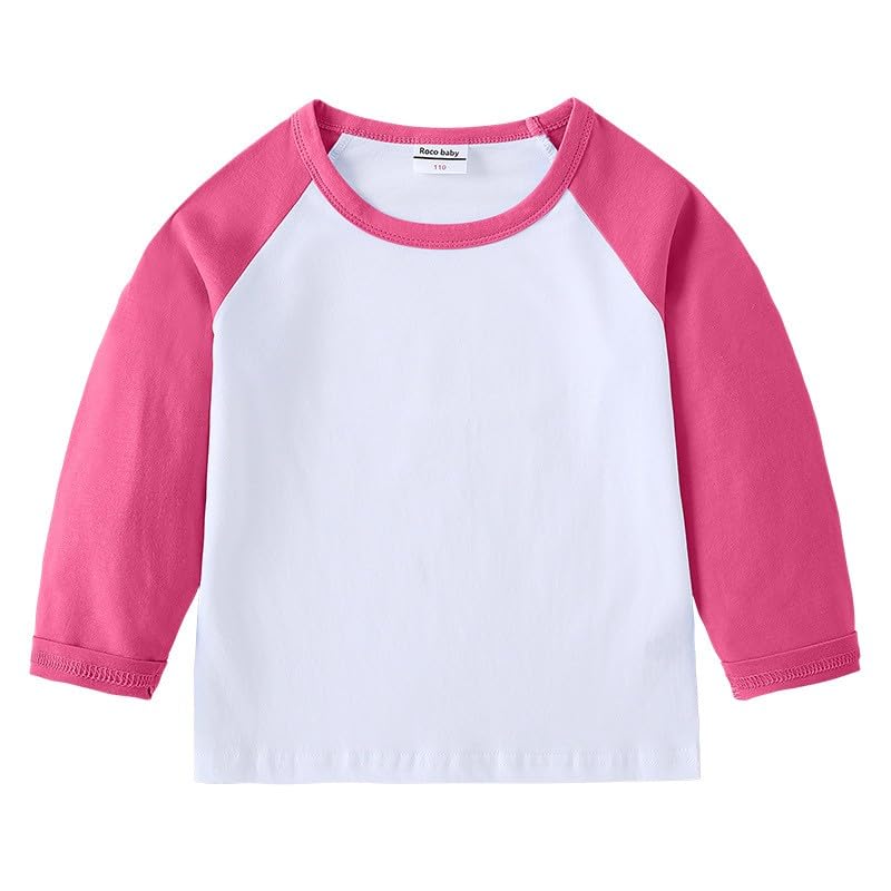 Kids Long Sleeve Undershirt Boys Girls 𝗖olor Block Cotton Crewneck Lightweight Solid Tops Comfy Soft Fall Clothes2