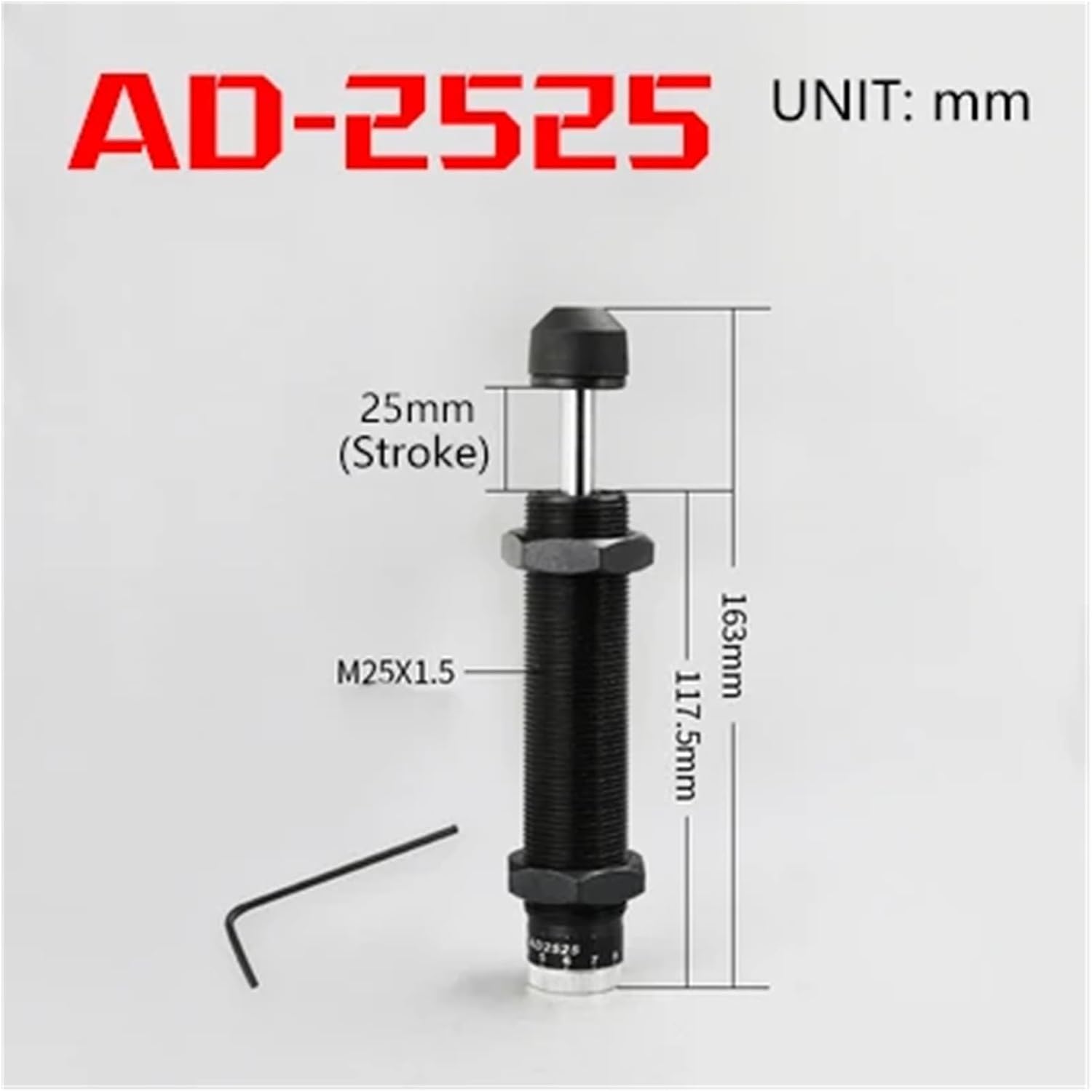 Low Speed Pneumatic Hydraulic Shock Absorber Adjustable Hydraulic Buffer AD Series AD2016(AD-2525)
