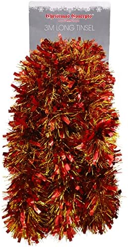 Christmas Concepts® 3m / 9.8ft Chunky/Fine Christmas Tinsel - Christmas Decoration Tinsel (Midnight Blue)