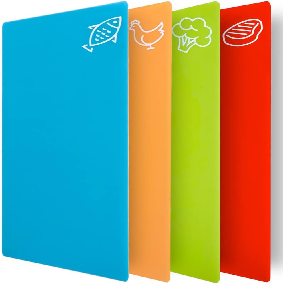 Gorilla Grip Thin Silicone Set of 4 Flexible Cutting Boards