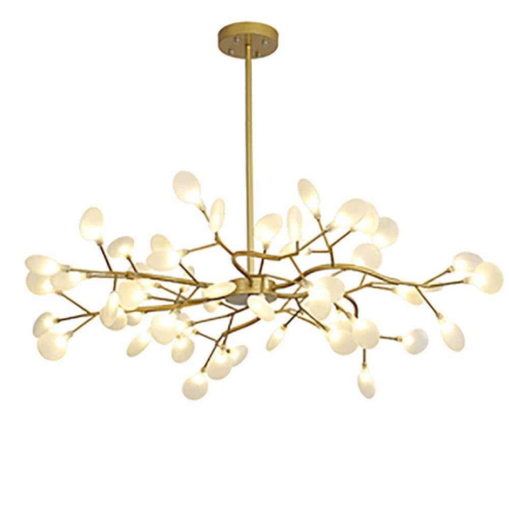 LYMSXAZOU Pendant Light Modern, Firefly Chandelier,30 Brushed Nickel Lighting,G4 Branch Chandeliers,Ceiling Fixture Golden 30-Light(54 Light)