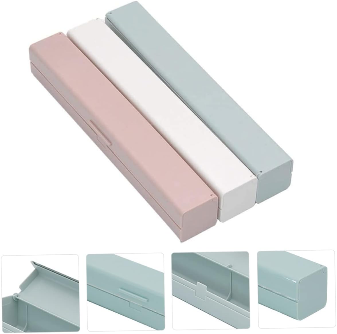Luxshiny 3pcs Cling Wrap Dispenser Cutter for Kitchen Organization Efficient Wrap Cutting Storage Holders