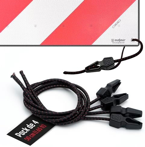 MAGMA Pack 4 Tensores Elásticos 50cm | Pulpos Transporte para Sujetar Placa V20 Magma, Portabicicletas, Ojales, Toldos, Lonas, Pis...