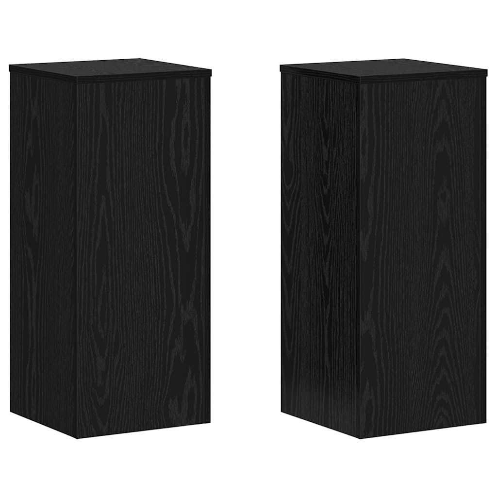 vidaXL Plant Stand 2 pcs Black oak 30 x 30 x 70 cm Engineered Wood, Living Room Plant Stand, Rectangular Display, Indoor Planter for Herbs, Botanical Decor, Outdoor Garden Accessory