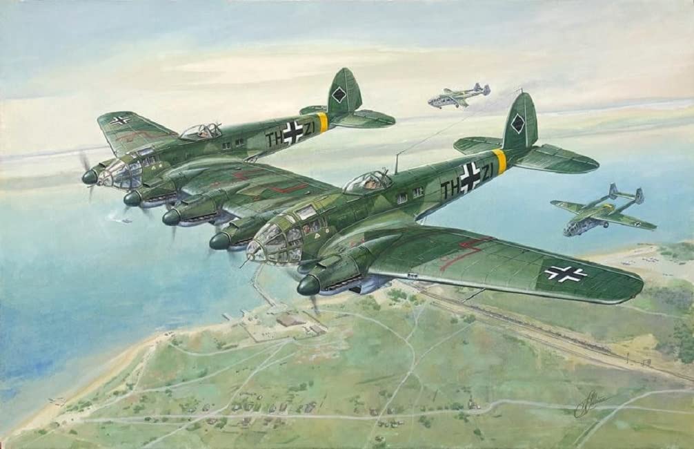 RODEN ( Ukraine ) RN346 - 1/144 Heinkel He111Z-1, Scale Plastic Model Aircraft