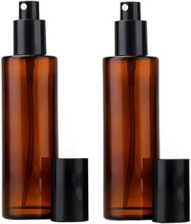 TUPSYBL 2 Pcs 100ml 3.4oz Upscale Amber Glass Spray Bottles Refillable Fine Mist Spray Bottles Cosmetic Bottles Containers...