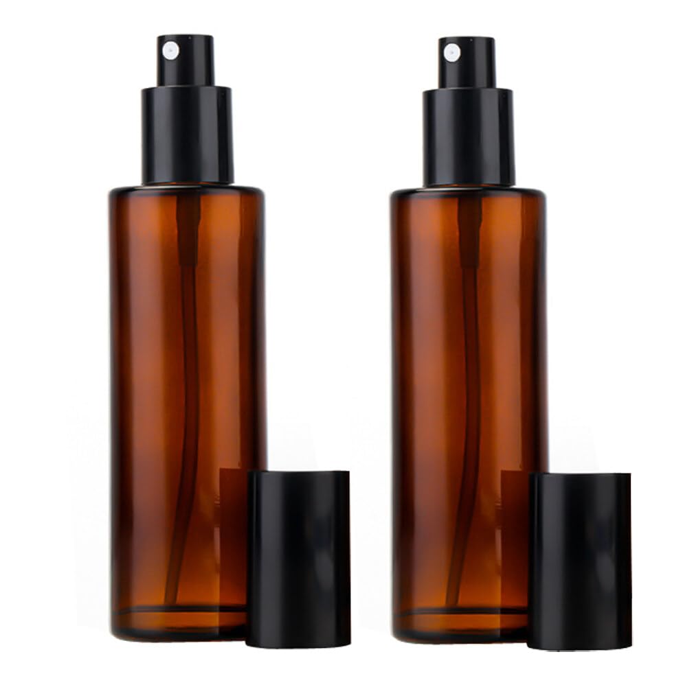 Boston Sprühflasche Aus Bernsteinglas – 120 Ml, Feiner Nebel, Mit Trichter, Für ätherische Öle & Aromatherapie