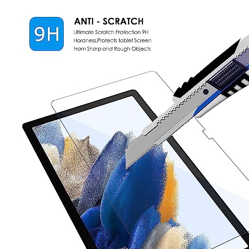 Image of [Anti-Scratch & [Smudge Proof] [Bubble Free] Premium Tempered Glass Full Screen Protector Guard For Samsung Galaxy Tab A8 10.5 Inch [Sm-X200 /X205 /X207] 2022 Smartphone