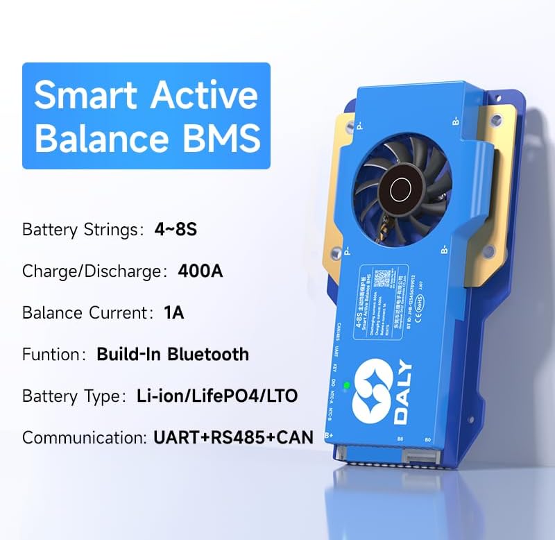 DALY Smart Active Balance BMS with key specifications