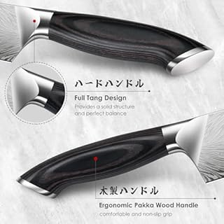 SHAN ZU Set di 3 Coltelli in Acciaio a Polvere Coltelli da Cucina Professionali ad Alto Tenore di Carbonio Set di Coltelli da Chef Include Coltello da Chef Coltello da Multiuso Coltello per Sbucciare