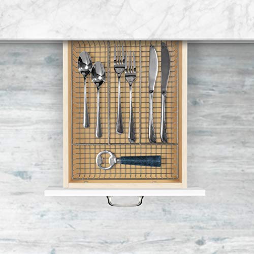 Spectrum Diversified 53077 Spectrum Grid Modern Farmhouse Utensil Holder, Rustic Kitchen Storage & Cutlery Tray, Silverware Drawer Organizer thumb #3