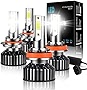 FZPJJNB Fit For Ford Transit (2015-2020) LED Headlight Bulbs,Super Bright LED Conversion Kit 40000LM，9005+H11 High Beam and Low Beam ,Pack of 4