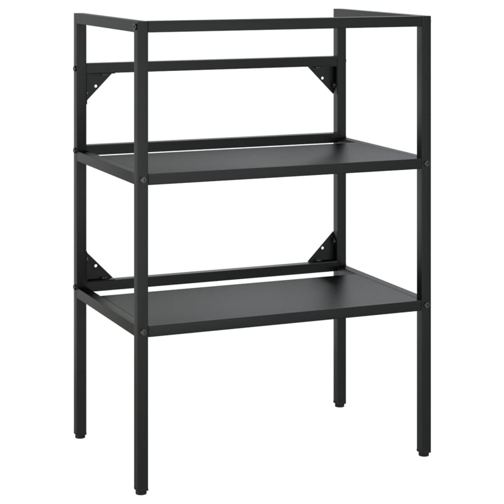 LAPOOH Estructura de Lavabo de Hierro Negro 59x38x83 cm, Caballetes para Mesa, Caballete Metalico, Mesa Trabajo, Caballete Trabajo 338488