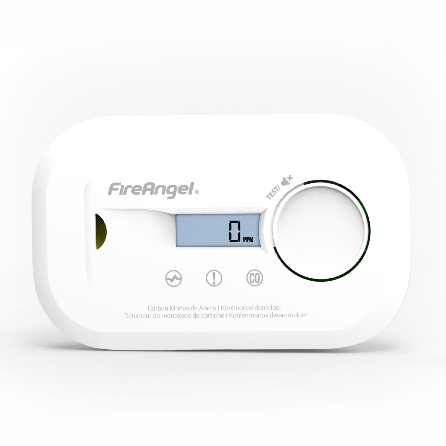 Fire Angel Cyfrowy Czujnik Tlenku Węgla FA6812 z Wyświetlaczem LCD, 10-letni Czujnik CO, Przenośny Alarm do Domu, Podróży i Przyczepy Kempingowej
