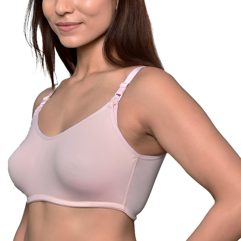 Image of Inner Sense Organic Cotton Bamboo Nursing Bra for Women I Non Padded Feeding Bra with Keyhole Back Design I Wire Free Maternity Innerwear with Full Coverage