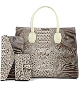 Tote Top-handle Handbags Patent PU Leather Women Purse Satchel Crocodile Pattern Shoulder Crossbo...