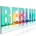 Produktbild decomonkey Bilder Berlin 120x60 cm XXL 1 Teilig Leinwandbilder Bild auf Leinwand Wandbild Kunstdruck Wanddeko Wand Wohnzimmer Wanddekoration Deko Stadt City bunt abstrakt