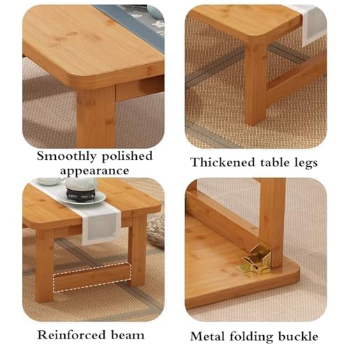 Table basse japonaise rectangulaire multifonction avec loquets de pieds - 4