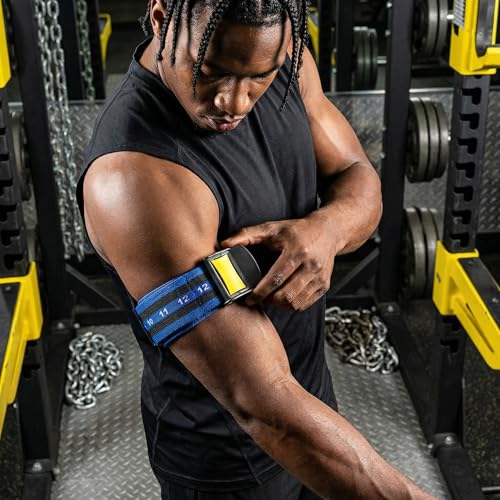 Image of 4Pack PRO Blood Flow Restriction Bands for Arms & Legs - Occlusion Training Bands, Gain Muscle Without Heavy Weight Lifting, Strong Elastic Strap & Quick-Release