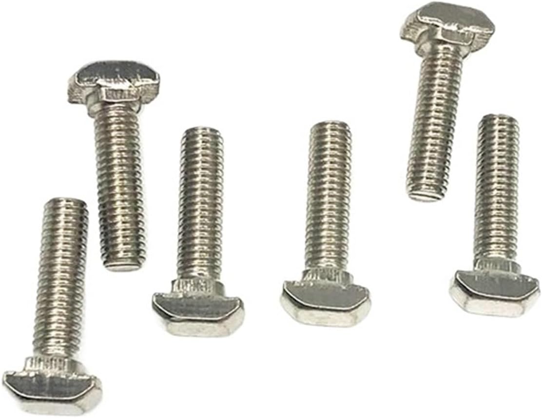 T-Head Bolts Hammer Head Bolt t Screw 2020 3030 4040 4545 Series M3 M4 M5 M6 M8 *10/12/16/20/25mm Hammer Head T Bolt for Aluminum Profile T-Slot T Screw 2020 M5x30 50pcs(4040 M8x20)