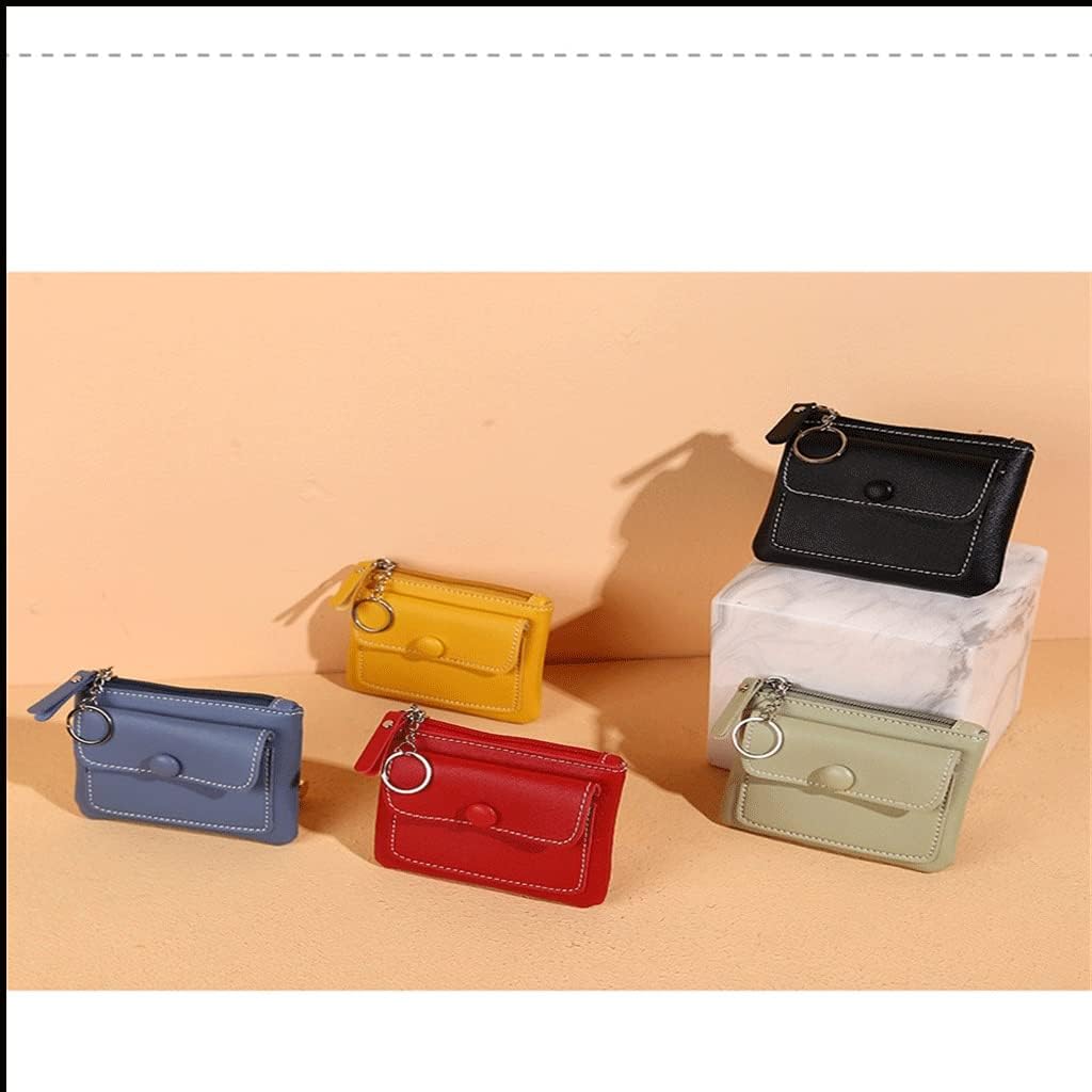 Wallet Women Pu Leather Solid Color Button Mini Coin Purse Casual Small Card Wallets(white-Dinosaur Doodle4)