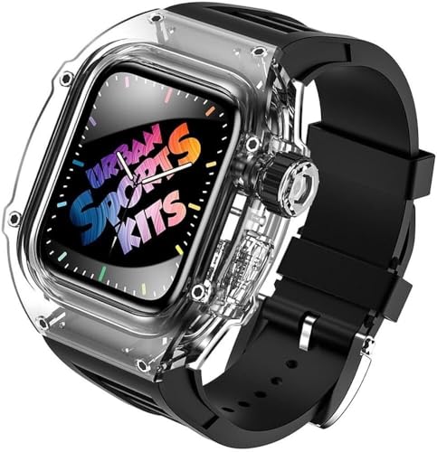 Boîtier Apple Watch transparent haut de gamme et bracelet en caoutchouc durable