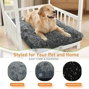 Dog Beds for Large Dogs Fixable Deluxe Cozy Dog Kennel Beds for Crates Washable Dog Bed 36 X 23 X 3 Inches Black  Cucciolini Doodles Dog beds for large dogs fixable deluxe cozy dog kennel beds for crates washable dog bed 36 x 23 x 3 inches black   cucciolini doodles