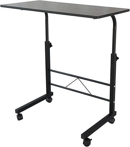Miniatura 12 de Mesa auxiliar de sofá con ruedas de altura ajustable de 27.56 a 37.8 pulgadas, mesa de café rodante, mesa de sofá deslizable debajo, soporte Negro;