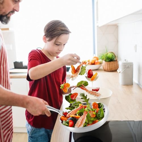 Pfannen und Pfannen, Edelstahl-Pfanne mit Deckel, Tiefenform Kochpfanne Backofen Safe Skillet, Edelstahl-Bratpfanne für den täglichen Gebrauch, alle Kochmethoden, Steak, Eier