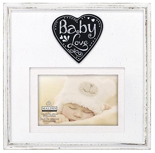 Malden International Designs Rustic Woods Distressed White with Silkscreened 