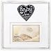 Malden International Designs Rustic Woods Distressed White with Silkscreened "Baby Love" on Heart Attachment with Linen Mat Picture Frame, 4x6/5x7, White