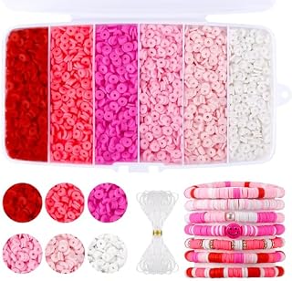 Funtopia Jelly Color Clay Beads Bracelet Making Kit, 5000 Pcs Heishi Polymer Clay Beads for Jewelry Making, Friendship Bracelet Kit with Alphabet Letter Beads Smiley Face Beads for Girls Adults