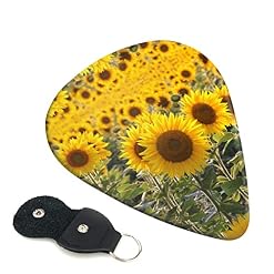 Lot de 6 médiators pour guitare acoustique, guitare électrique, basse, ukulélé Jaune Tournesol Floral - Les Beatles, Paul McCartney, John Lennon, RIngo Starr, George Harrison