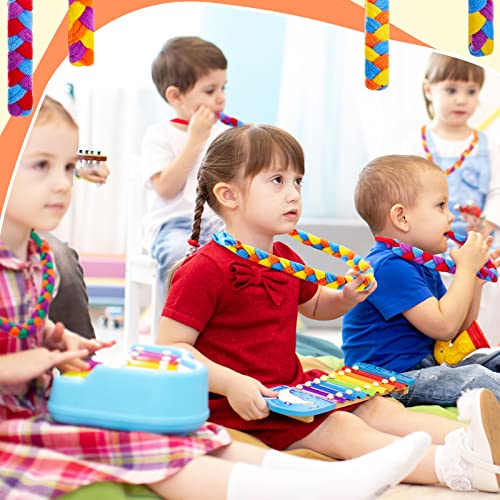 Image of Henoyso 12 Pack Sensory Chew Necklaces Kids Soft Terry Cloth Oral Motor Teething Toys for Boys Girls, Reusable Chewy Jewelry for Focusing & Calming(Rainbow Twist Style,Vivid Color)