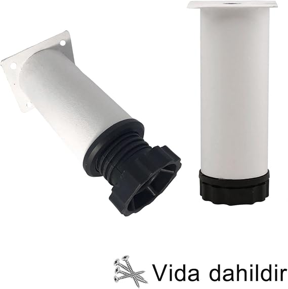 4 ADET Metal Ayarlanabilir 10 cm Beyaz Destek Ayağı Mobilya Kanepe Baza Koltuk Dolap Sehpa TV Ünitesi Ayağı